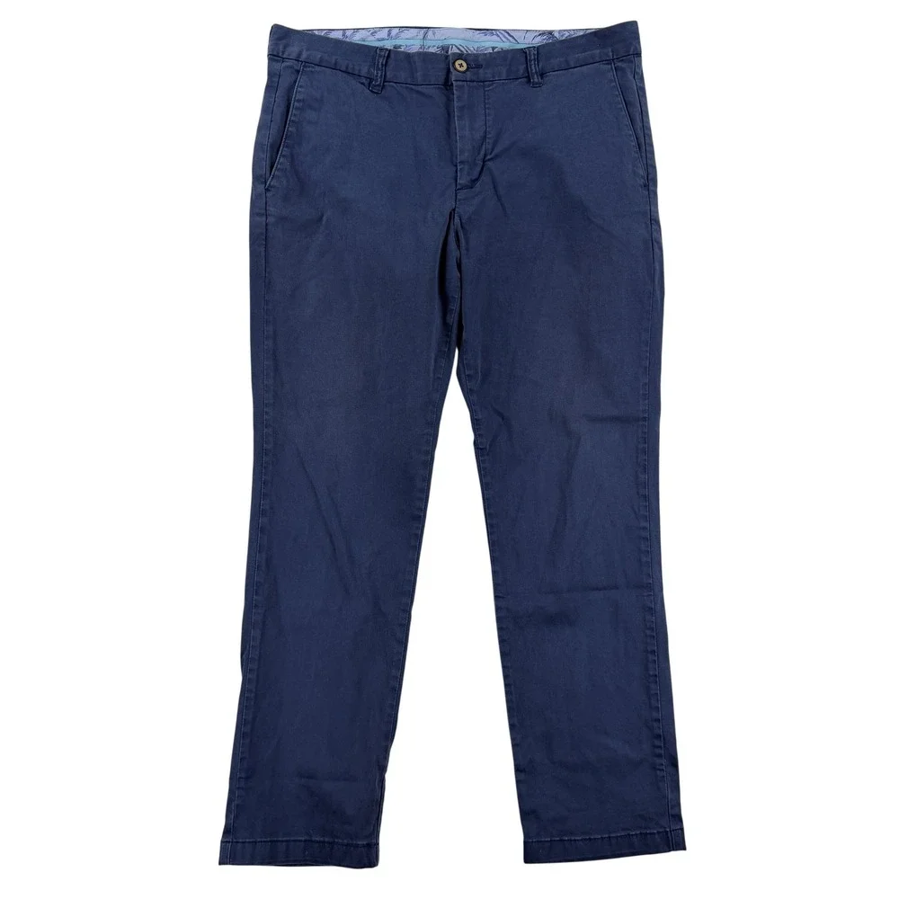 Tommy Bahama Chino Pants Mens 36x30 Blue Regular Fit Stretch‎ Cotton Lyocell
